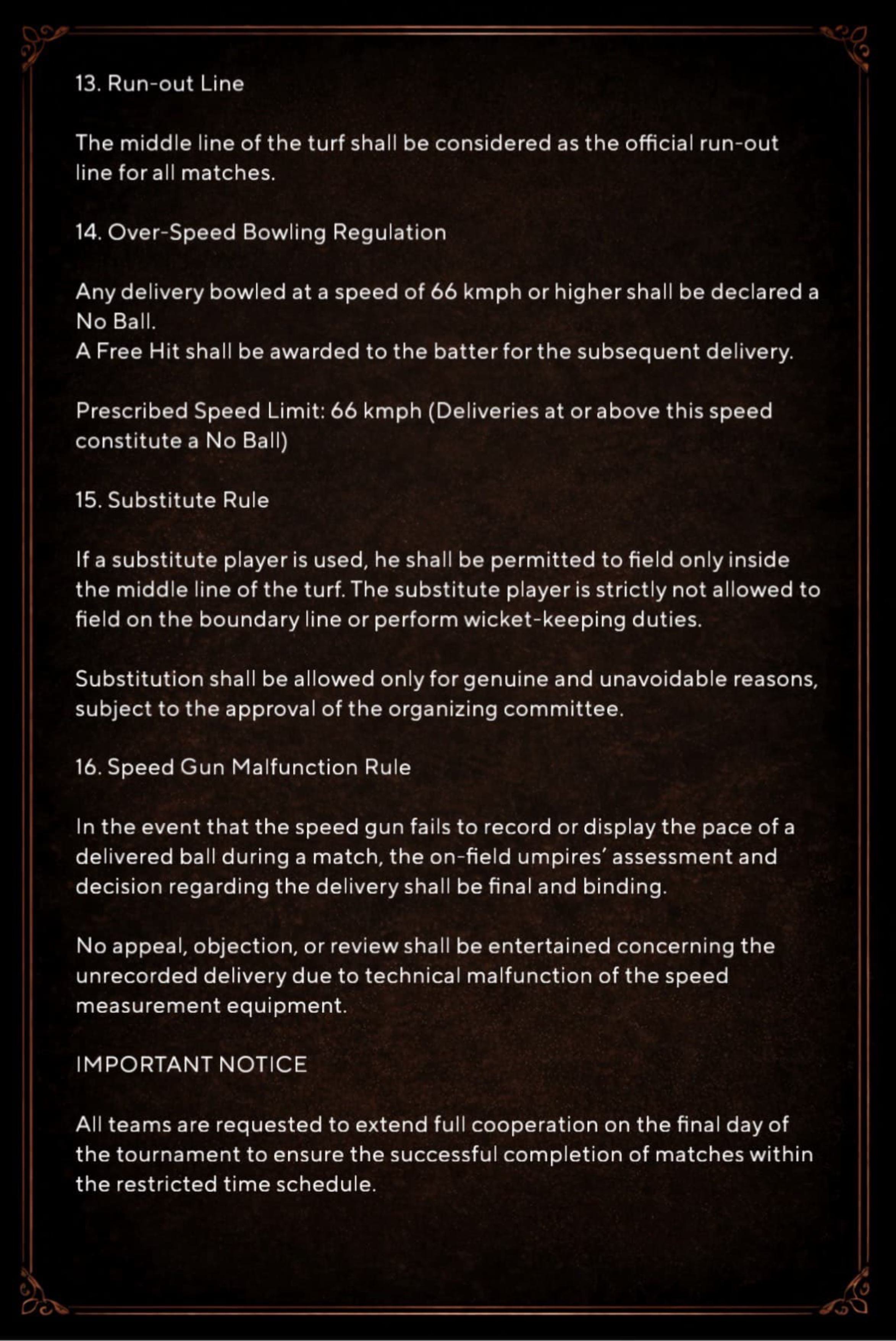 Tournament Rules Part 3